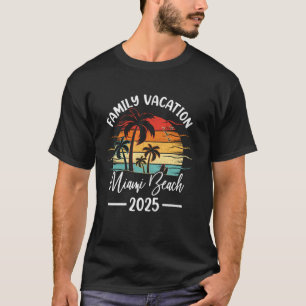 Familienurlaub 2025 Vintage Florida Miami Beach T-Shirt