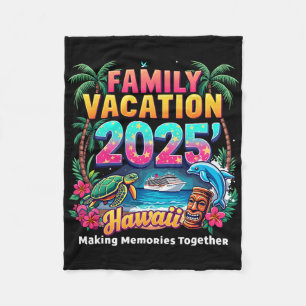 Familienurlaub 2025 Vintage Hawaii Sommer passend Fleecedecke