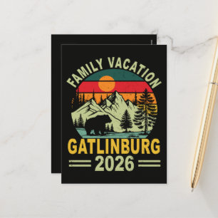 Familienurlaub 2026 Gatlinburg Tennessee Feiertagspostkarte