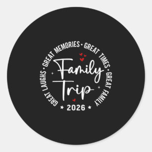 Familienurlaub 2026 passende Gruppe Runder Aufkleber