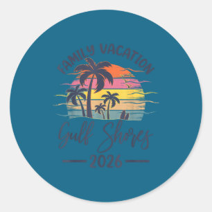 Familienurlaub 2026 Sommerstimmung Alabama Gulf Sh Runder Aufkleber