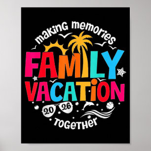 Familienurlaub 2026 Strand passende Familie Sommer Poster