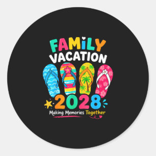 Familienurlaub 2028 Sommer Strand Familientrips Runder Aufkleber