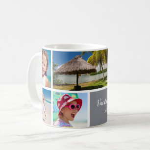 Familienurlaub 5 Foto Keepake, grau Kaffeetasse