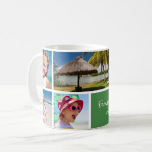 Familienurlaub 5 Foto Keepake, grün Kaffeetasse
