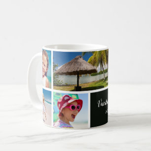 Familienurlaub 5 Foto Keepake, Schwarz Kaffeetasse