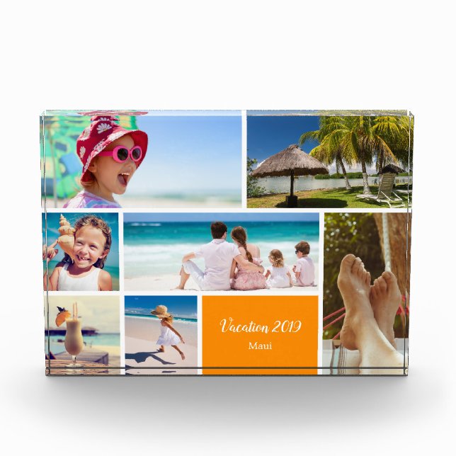 Familienurlaub 7 Foto Keepake, Orange (Vorderseite)