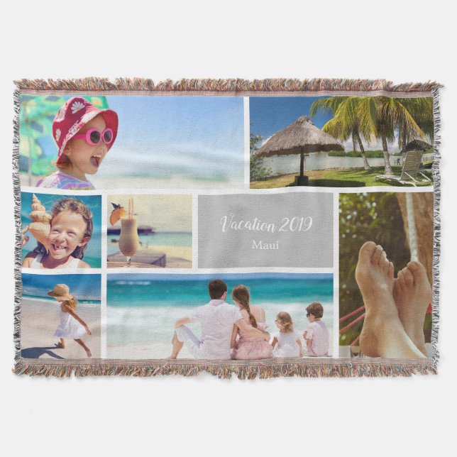 Familienurlaub 7 Foto Keepake, Silber Decke (Vorderseite)