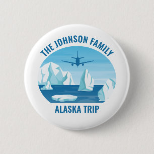 Familienurlaub Alaska Custom Blue Glacier Button