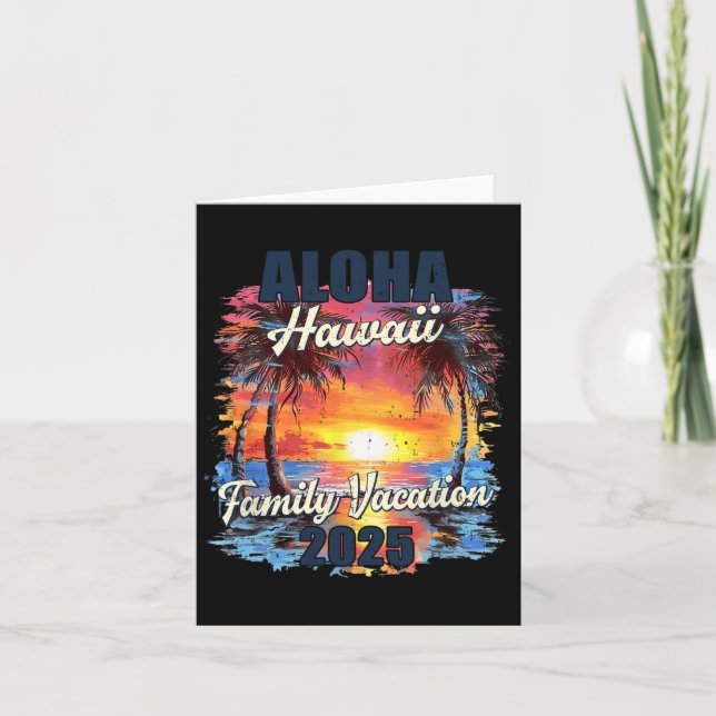 Familienurlaub Aloha Hawaii 2025 Sommerreise Matc Karte (Vorderseite)