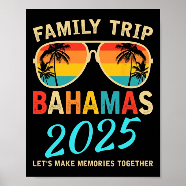 Familienurlaub Bahamas 2025 Matching Group Sommer Poster (Vorne)