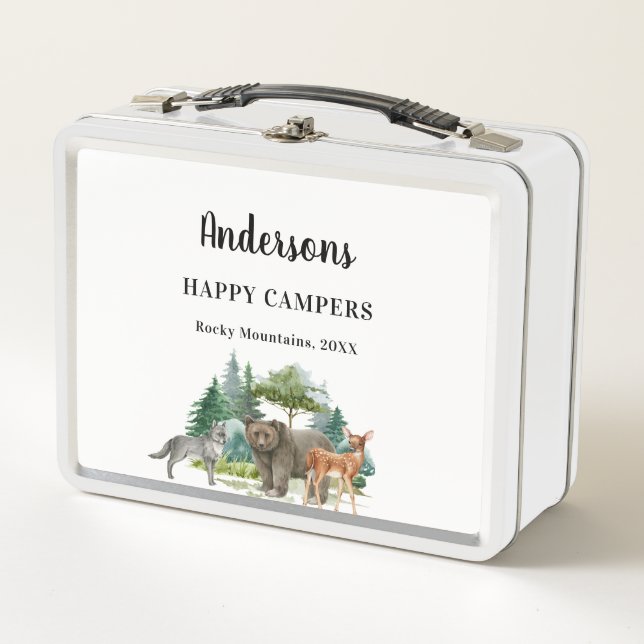 Familienurlaub Bärenwaldtiere Metall Brotdose (Vorderseite)