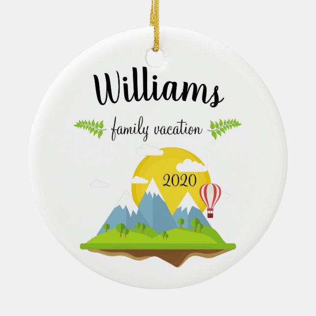 Familienurlaub Berge Weihnachten bewahren Keramik Ornament (Hinten)