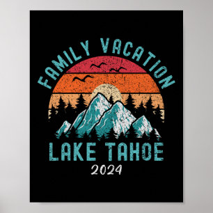 Familienurlaub Bergwandern Skifahren Lake Tahoe Poster