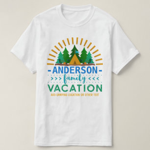 Familienurlaub Camping Reise   Individuelle Name + T-Shirt