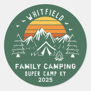 Familienurlaub Camping Reise Runder Aufkleber