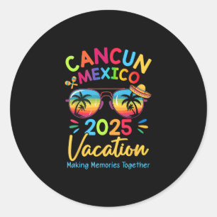 Familienurlaub Cancunn Mexiko 2025 Erinnerungen sc Runder Aufkleber