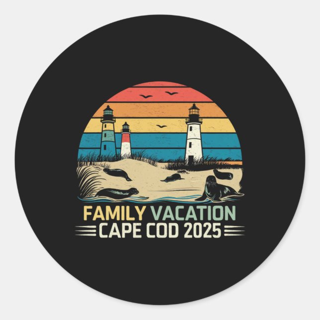 Familienurlaub Cape Cod 2025 Küstenurlaub Lig Runder Aufkleber (Vorderseite)
