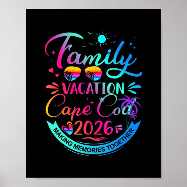 Familienurlaub Cape Cod 2026 Palmbaum-Geschenk  Poster (Vorne)