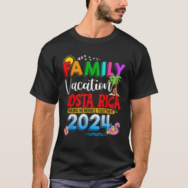 Familienurlaub Costa Rica 2024 Erinnerungen machen T-Shirt (Vorderseite)
