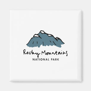Familienurlaub-Design - Retro Rocky Mountains Nat Magnet