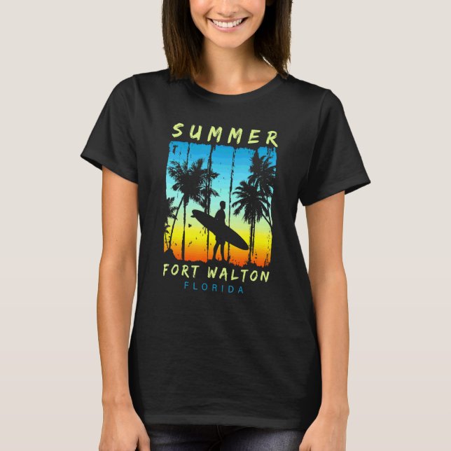 Familienurlaub Florida Fort Walton Sunset Beach T-Shirt (Vorderseite)