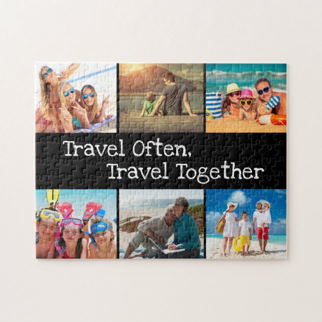 Familienurlaub Foto Collage Reisen oft Puzzle (Horizontal)