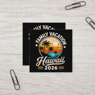 Familienurlaub Hawaii 2026 Quadratische Visitenkarte