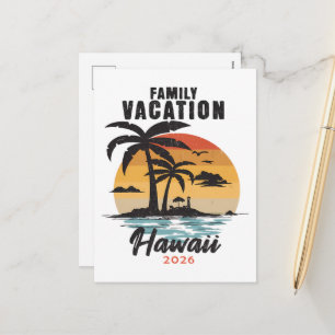 Familienurlaub Hawaii 2026 Tropisch Feiertagspostkarte