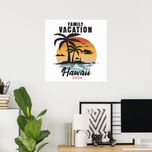 Familienurlaub Hawaii 2026 Tropisch Poster