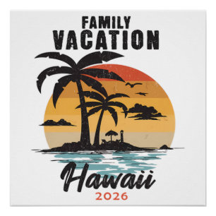 Familienurlaub Hawaii 2026 Tropisch Poster