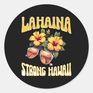 Familienurlaub Hawaiian Lahaina Strong Maui Hawai Runder Aufkleber