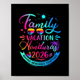 Familienurlaub Honduras 2026 Palmbaum-Geschenk Poster