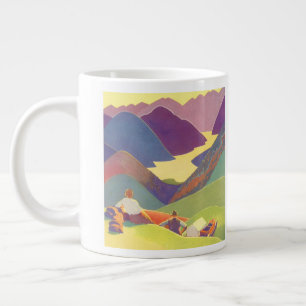 Familienurlaub im Vintage-Stil, Picknick in den Be Jumbo-Tasse