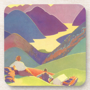 Familienurlaub im Vintage-Stil, Picknick in den Be Untersetzer