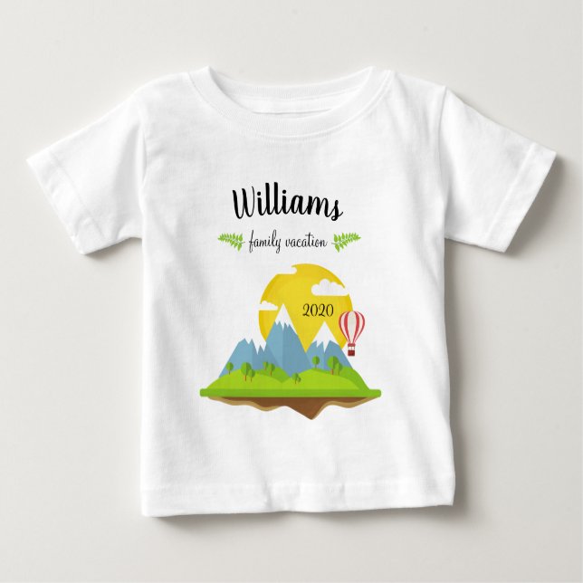 Familienurlaub in den Bergen Matching Souvenir Baby T-shirt (Vorderseite)