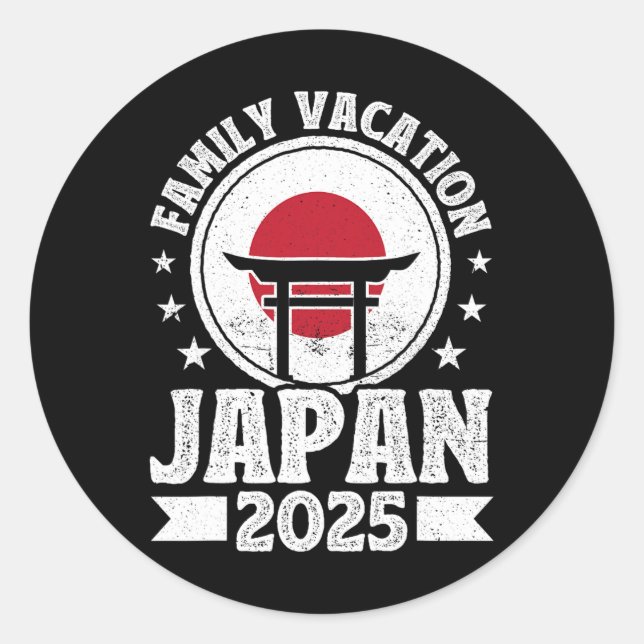 Familienurlaub Japan 2025 Beach Sommerurlaub Runder Aufkleber (Vorderseite)