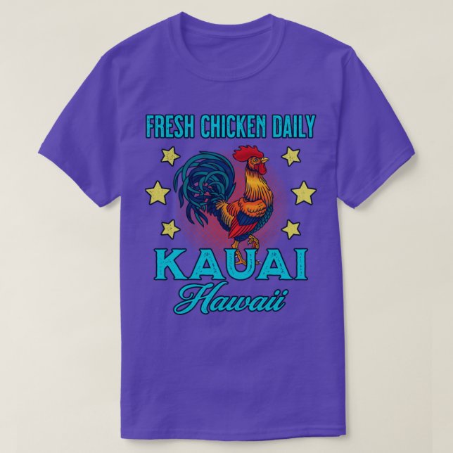 Familienurlaub Kauai Fresh Chicken Daily Souvenir T-Shirt (Design vorne)