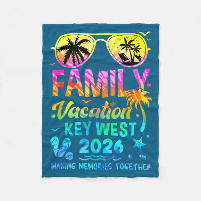 Familienurlaub Key West passend Fleecedecke (Vorderseite)
