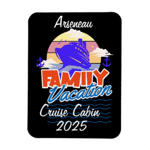 Familienurlaub Kreuzfahrt Kabine Black Personalize Magnet