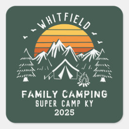 Familienurlaub Matching Camping Custom Quadratischer Aufkleber