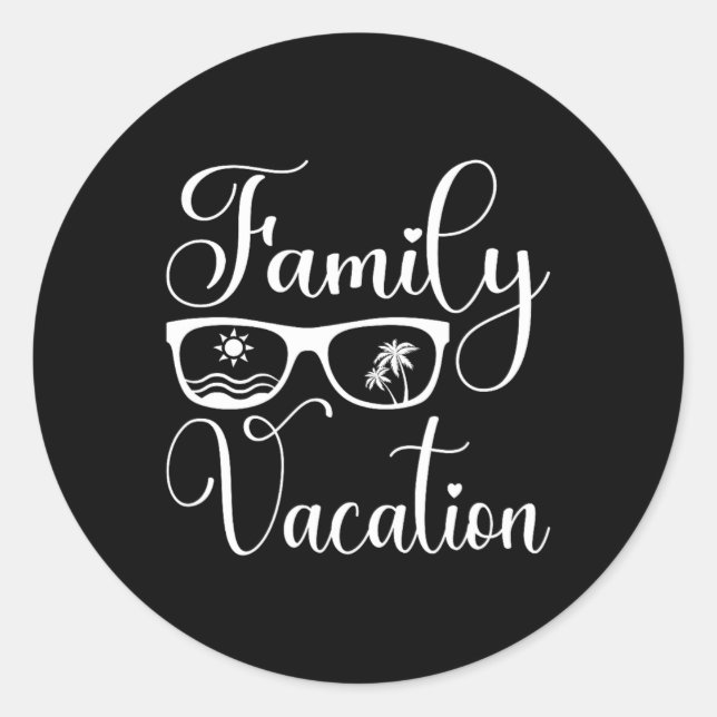 Familienurlaub Matching Sommerreise Runder Aufkleber (Vorderseite)