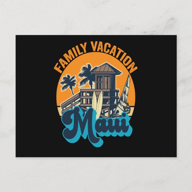 Familienurlaub Maui Sommer Vintag Retro Postkarte (Vorderseite)
