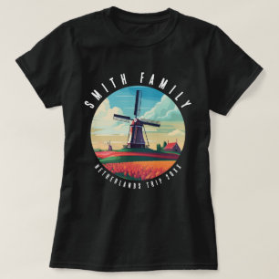Familienurlaub Niederlande Windmühle Tulpen Urlaub T-Shirt