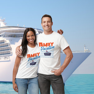 Familienurlaub Orange/Blau T-Shirt