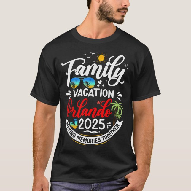 Familienurlaub Orlando 2025 Beach Sommerurlaub T-Shirt (Vorderseite)