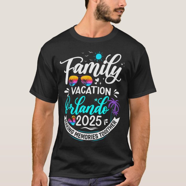 Familienurlaub Orlando 2025 Beach Sommerurlaub T-Shirt (Vorderseite)