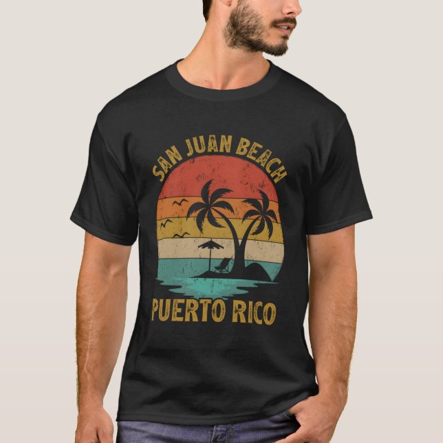 Familienurlaub Puerto Rico San Juan Strand T-Shirt (Vorderseite)