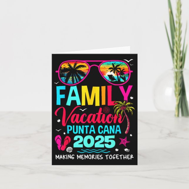 Familienurlaub Punta Cana 2025 Erinnerungen Karte (Vorderseite)