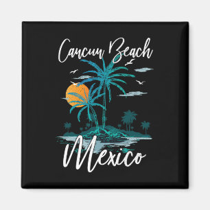 Familienurlaub Retro Sonnenuntergang Mexico Cancun Magnet